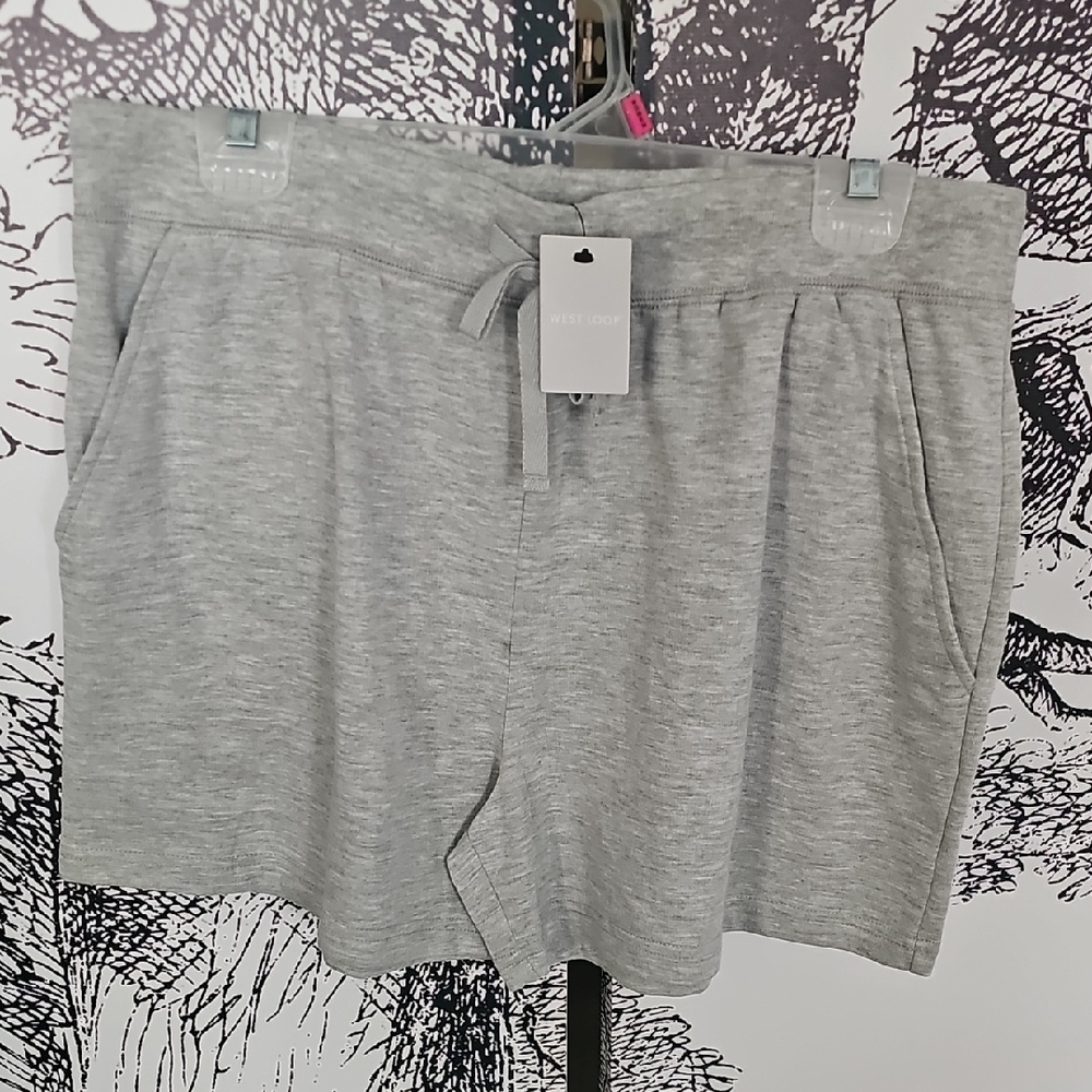 Gray Casual Drawstring Shorts
